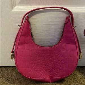 Pink Croc-Embossed Women's Bag and pink sparkly bag